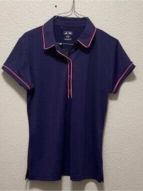 Women's Purple Golf Button Down Shirt with Pink Trim